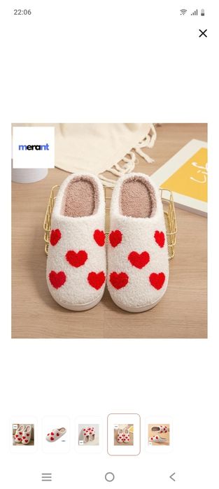 Тапочки с сердечками