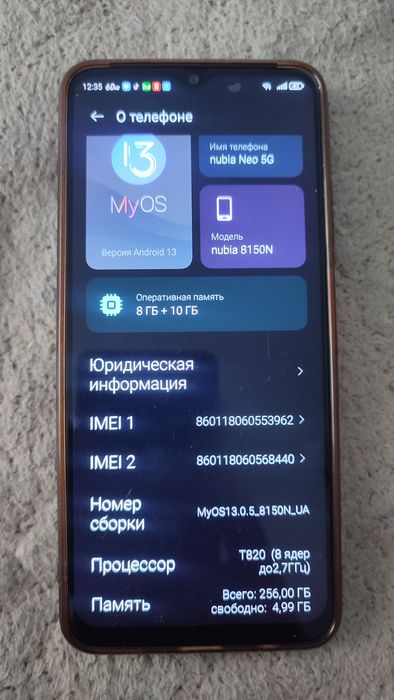Продам телефон ZTE NUBIA NEO 5G