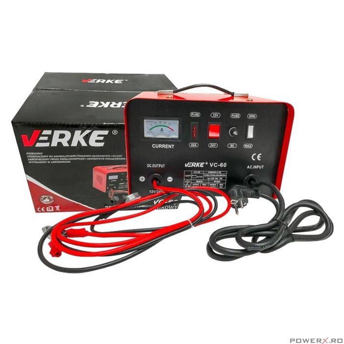 Redresor, incarcator baterii, incarcare rapida, 12-24V, 30 A, Verke