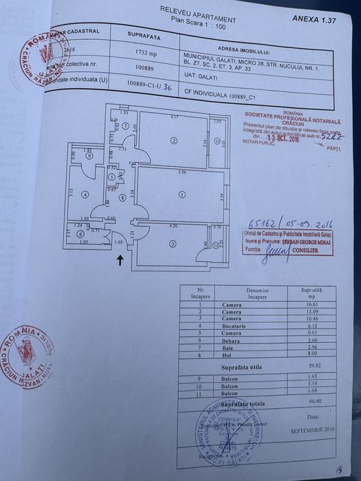 Apartament 3 camere decomandat Micro 38