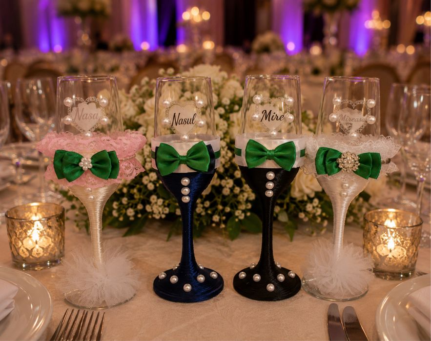 Pahare elegante nunta /botez  diverse modele