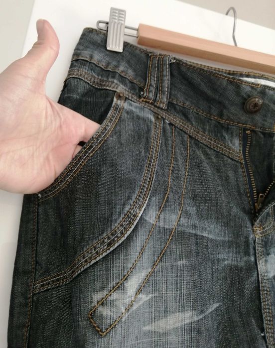 Fusta Mini Bleu denim model army masura M cu buzunare