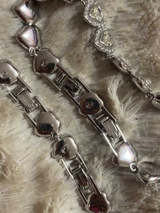 Set Swarovski Angelic Inimioare Argintii - Colier/Bratara/Cercei