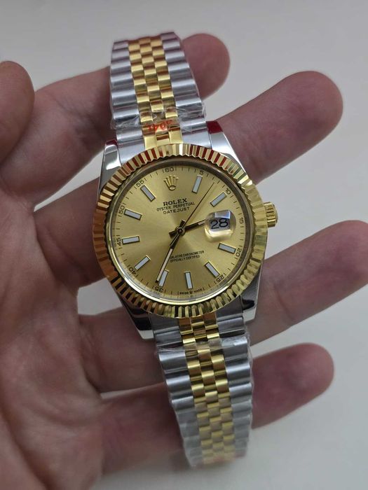 Rolex Datejust champagne dial two-tone steel gold 41mm