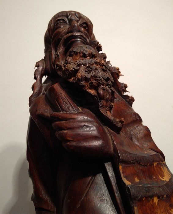 Sculptura in radacina de bambus veche/ Intelept / China/ Piesa Unicat