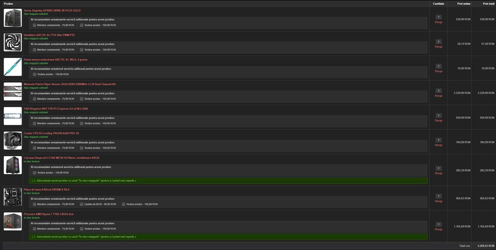 PC Gaming AMD Ryzen 7 7700/RX 6800XT 16GB/32GB DDR5 6000Mhz/Garantie