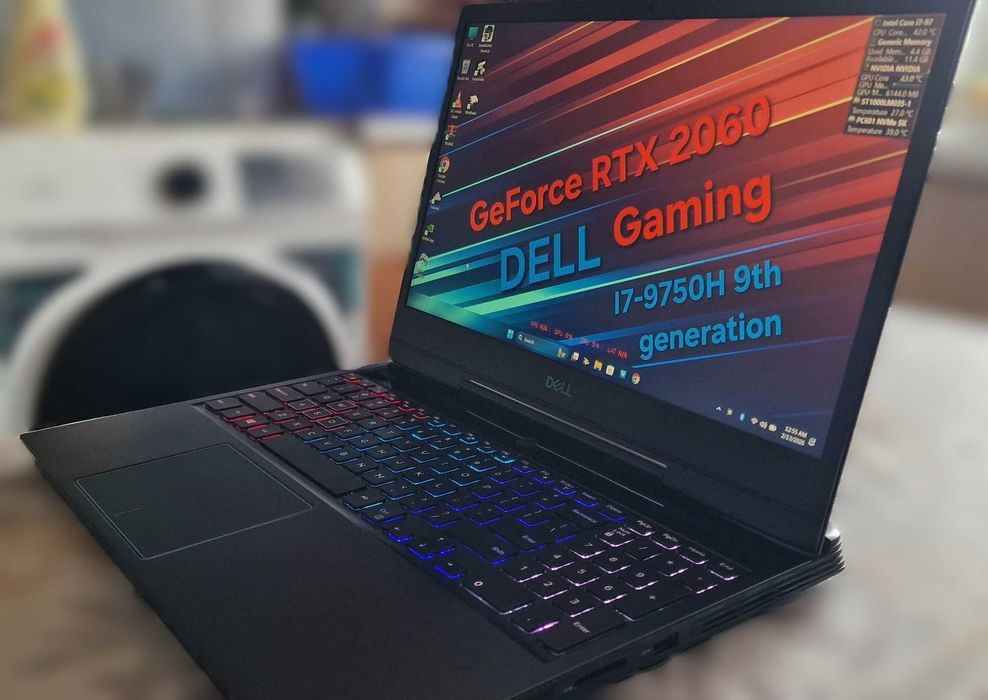 Laptop Dell Gaming i7 Gen 9 + RTX 2060 6GB – Performant