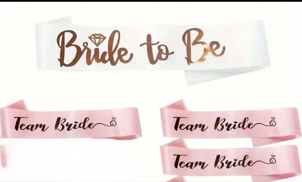 Сатенени ленти за моминско парти Team bride - 3+1