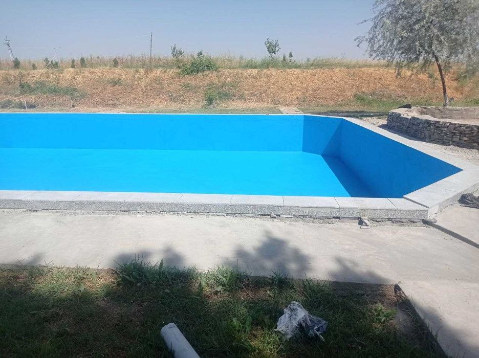 краска для бассейна. резиновая, акриловая, разноцветная.