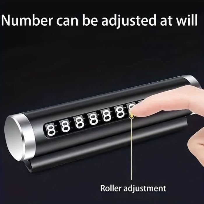 Suport auto numar telefon, numere derulante, rezistent la temperaturi