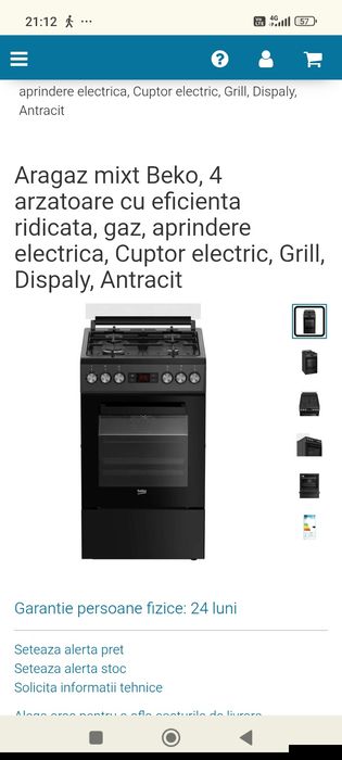 Aragaz cu cuptor electric Beko