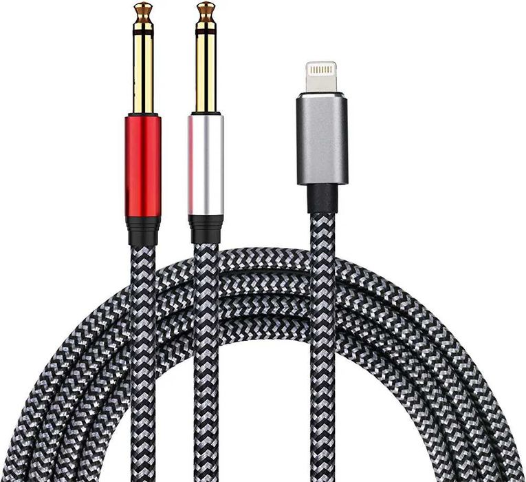 Аудио кабель Iphone на 2 Jack 6.3 Для аппаратуры. Алматы.