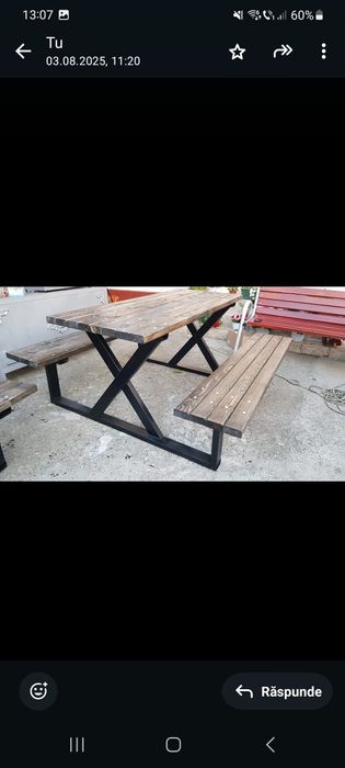 Vând set masa cu bănci pentru terase berărie parcuri locuri de joaca