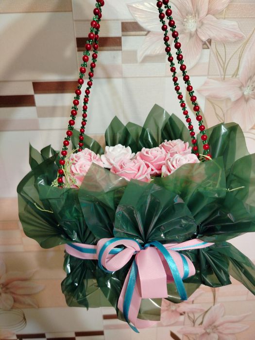 Букет из мыльных роз