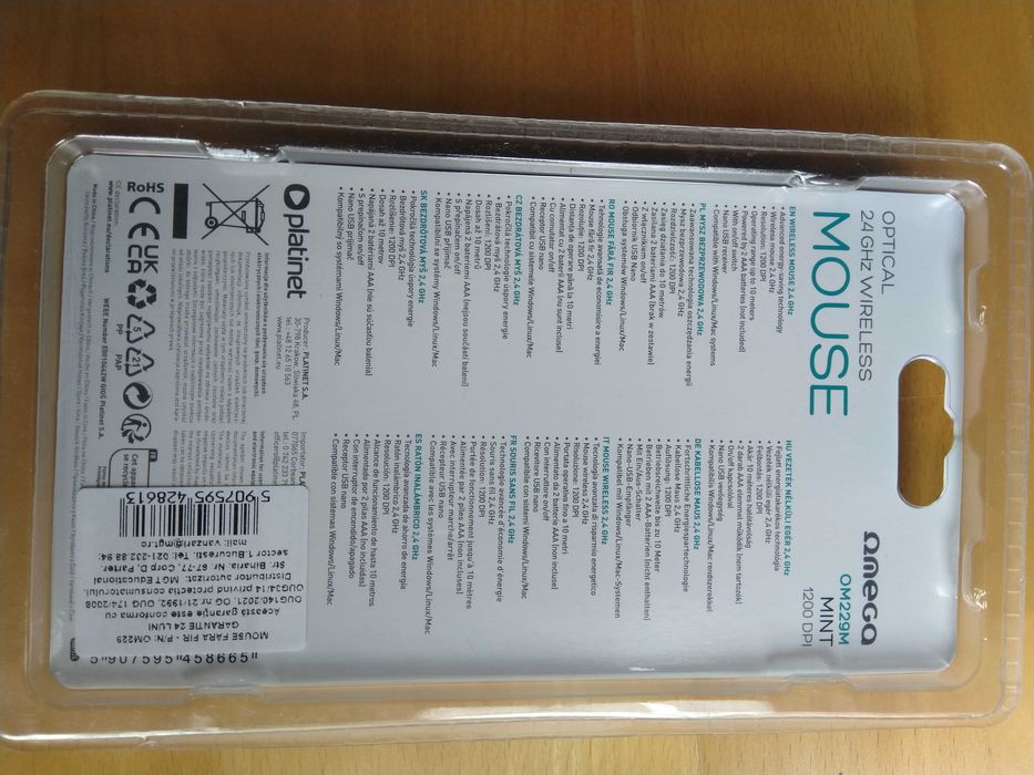 Mouse optic wireless Omega 1200 dpi
