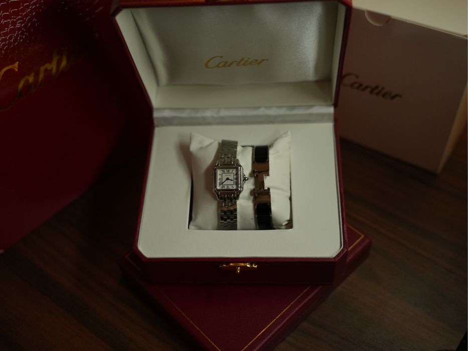 Чисто нов Дамски часовник cartier  Panthere + гривна hermes