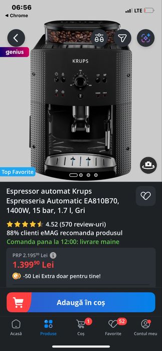 Expresor krups cu spumare lapte