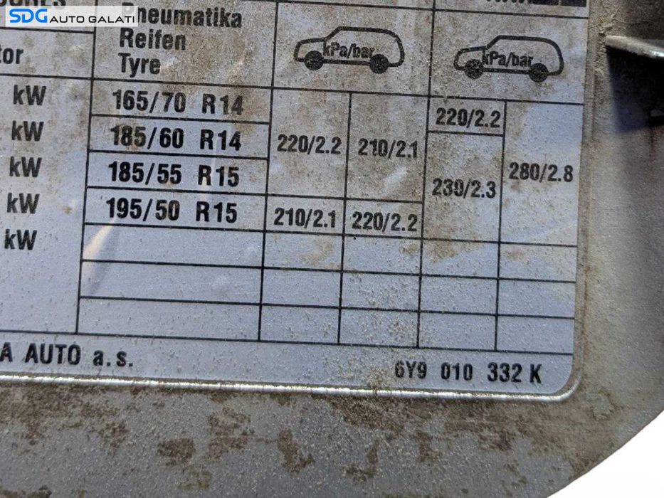 Usa Usita Capac Clapeta Buson Rezervor Skoda Fabia 1 1.4 2000 - 2008 Cod 6Y9010332K [L9116]