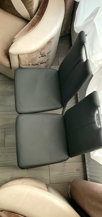 Scaune moderne din piele ecologică culoare gri - ,,NOI''