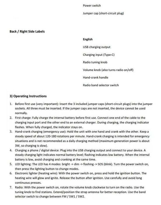 Манивела ЕлектроГенератор Осветление Аварийно Захранване Запалка Радио