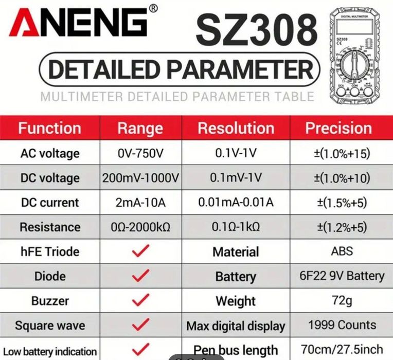 Multimetru digital NOU Aneng