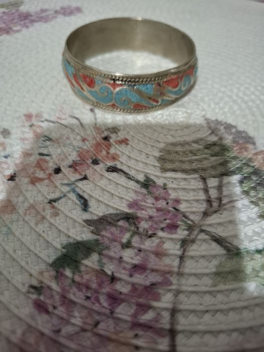 Bratara tribala argint cloisone 6.5 cm raza interioara