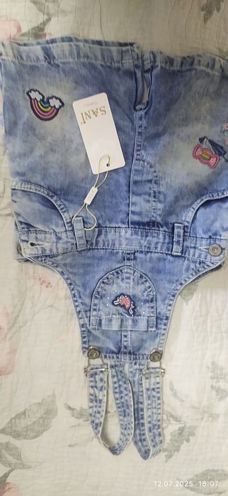 Джинсовый комбинезон и платье для девочки