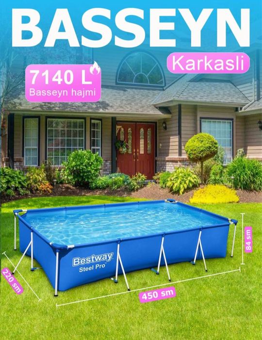Каркасный бассейн INTEX 450x220x84 BESTWAY Karkasniy bassen Basen