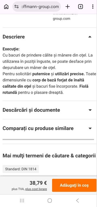 Suport tarod M5-M20 cu nivela