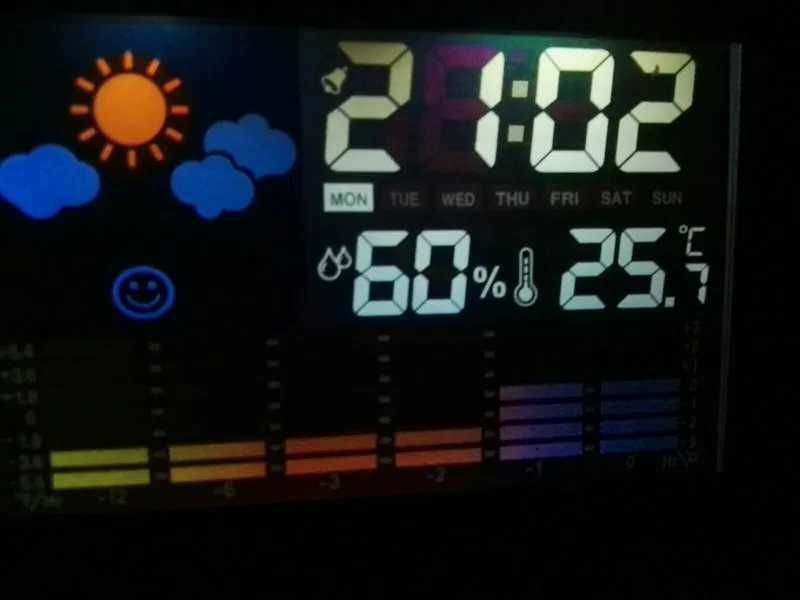 Цифров настолен часовник, с проектор, будилник, време, дата