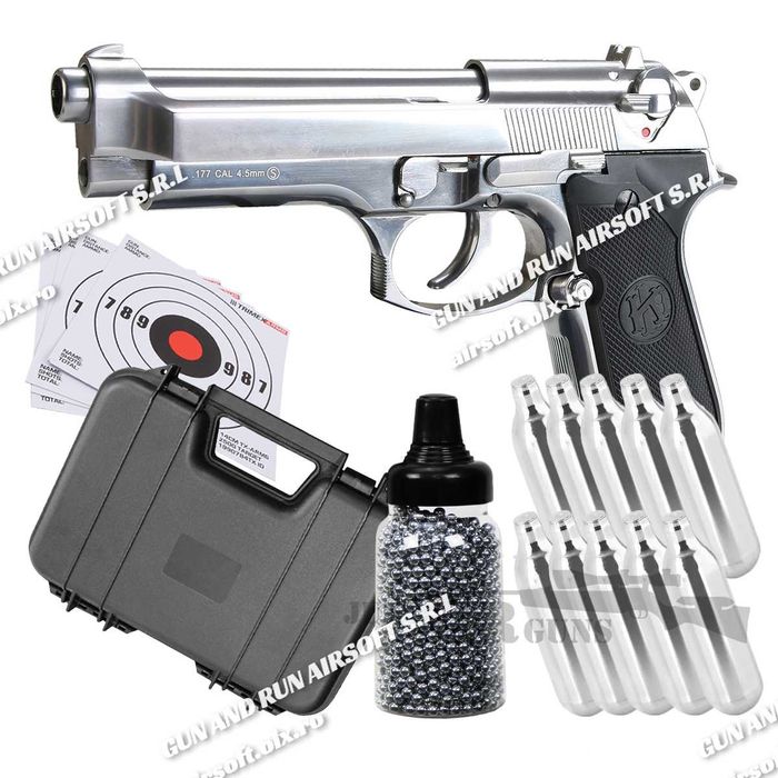 Pistol Unic si Puternic 5J!! ~MODEL MODIFICAT~ Metal Co2 6.mm ~ SILVER