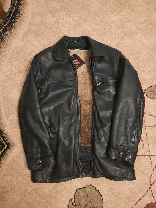 Кожа и цигейка .куртка мужская 52р