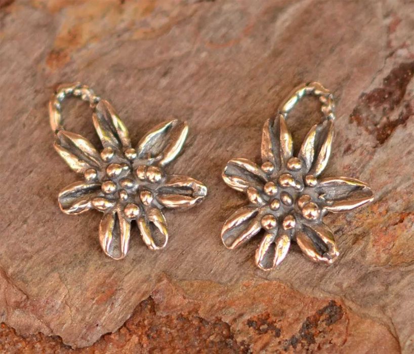 Сребърно бижу 925 – медальон цвете Еделвайс, талисман за чиста любов.