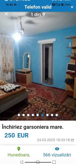 Vând garsonieră mare la parter.