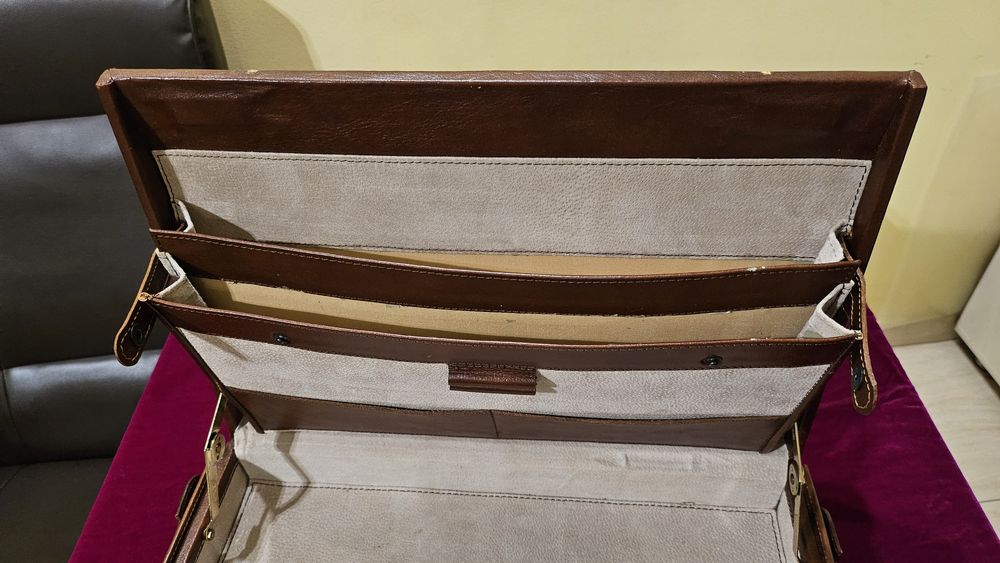 Servietă diplomat piele cu cifru business Franzen (W. Germany)