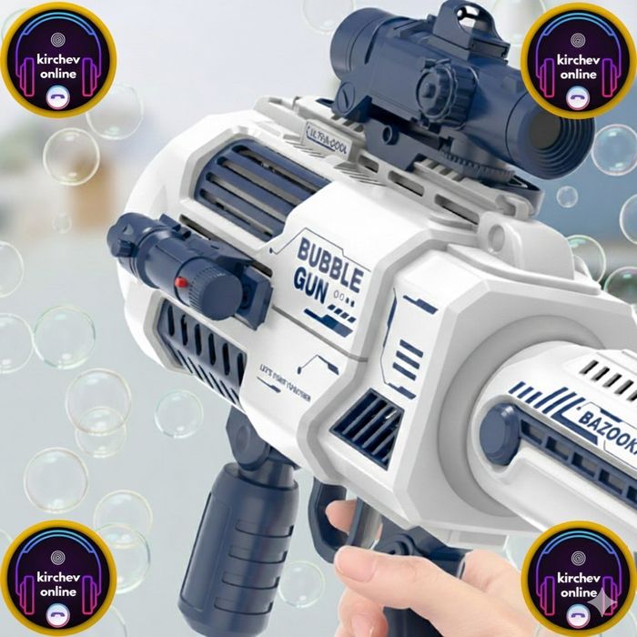 Най-Мощната Базука за сапунени балони с резервоар и LED светлини