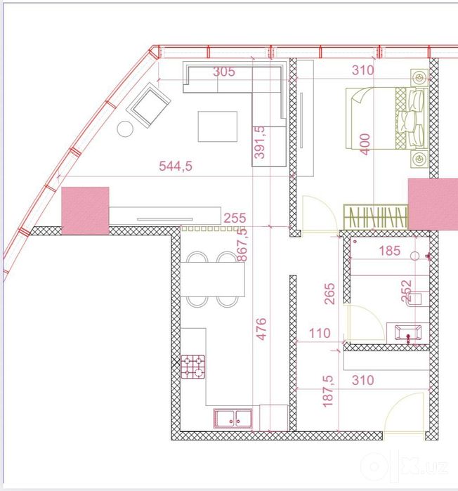 ПРОДАЁТСЯ ‼️ЖК Piramit Tower 2х комн, 54м2 ‼️улица Бобура