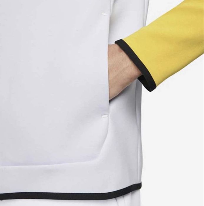 Мъжко горнище Nike Tech Fleece White/Grey/Yellow - размер S