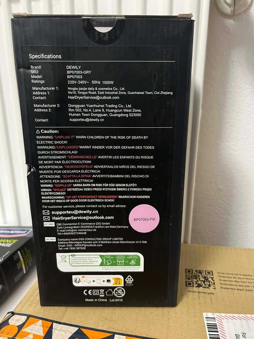 Uscator de par cu ioni si difuzor magnetic, uscator de par DEWILY