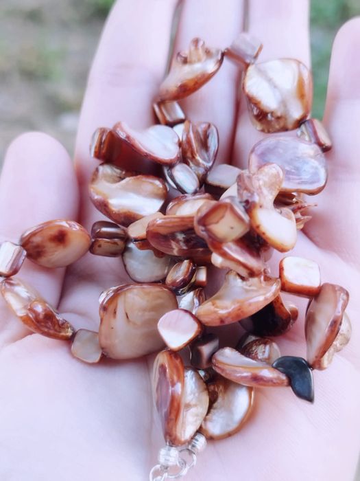 Colier/ lant din scoici Mother of Pearls, inchizatoare din argint 925