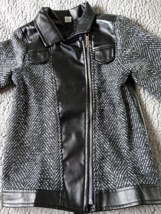 Geacă băieți 11-12 ani, model modern piele eco + material textil, NOUĂ