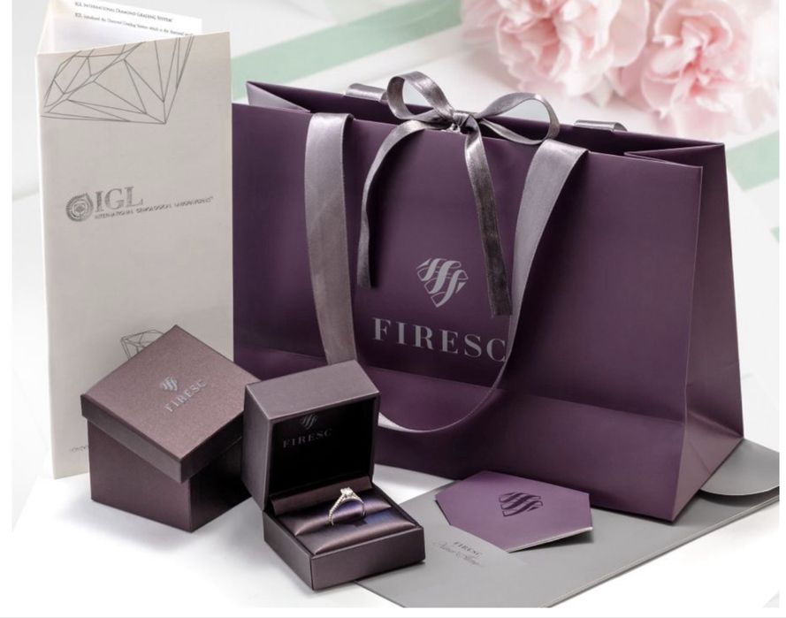 Inel de logodna cu diamante naturale - aur alb 18Kt -Atelier FIRESC