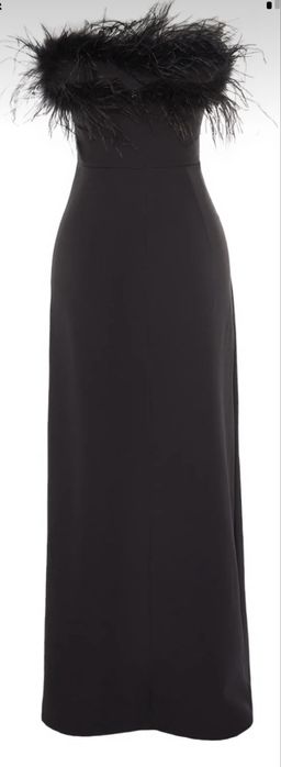 Rochie de seara neagra cu pene