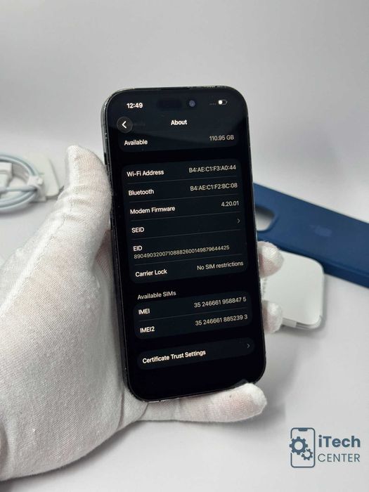 iPhone 14 Pro, 256GB, Black, 100% батерия, ОТЛИЧЕН, ГАРАНЦИЯ!