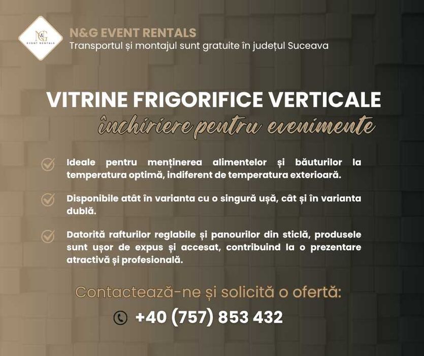 Vitrine frigorifice verticale închieriere