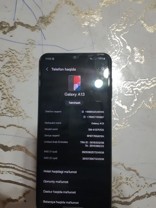 Samsung a13 aybi yo umman pam 64 ap fes ishlaydi