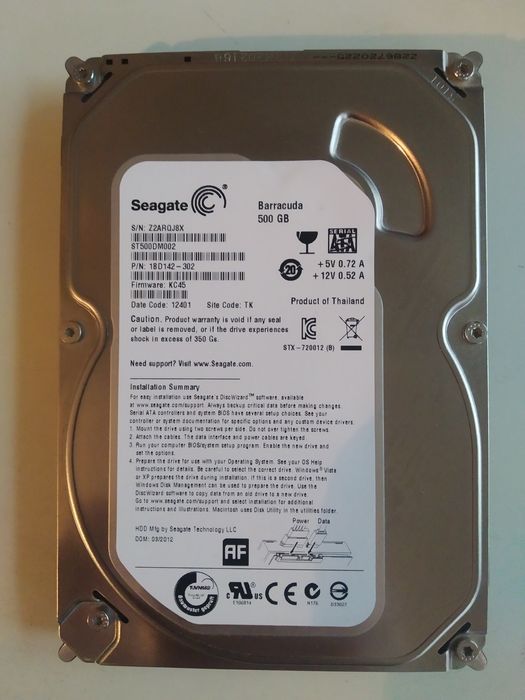 Продам б/у жесткий диск 500 гб