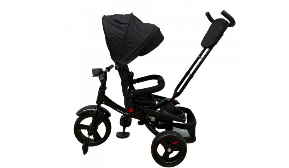 Tricicleta copii cu pozitie de somn muzica / lumini 8 luni-4 ani NEGRU