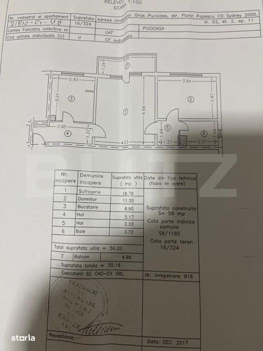 Apartament 2 camere, 50 mp utili, zona Pucioasa