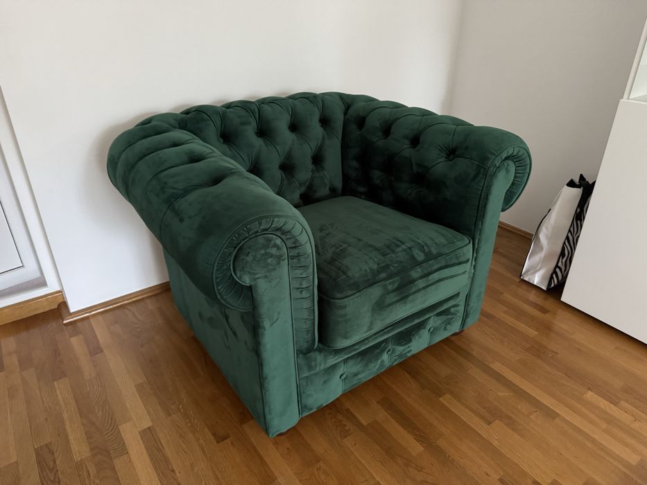 Set canapea si fotoliu mobexpert verde